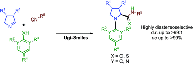 Graphical abstract: Stereoselective synthesis of N-aryl proline amides by biotransformation–Ugi-Smiles sequence