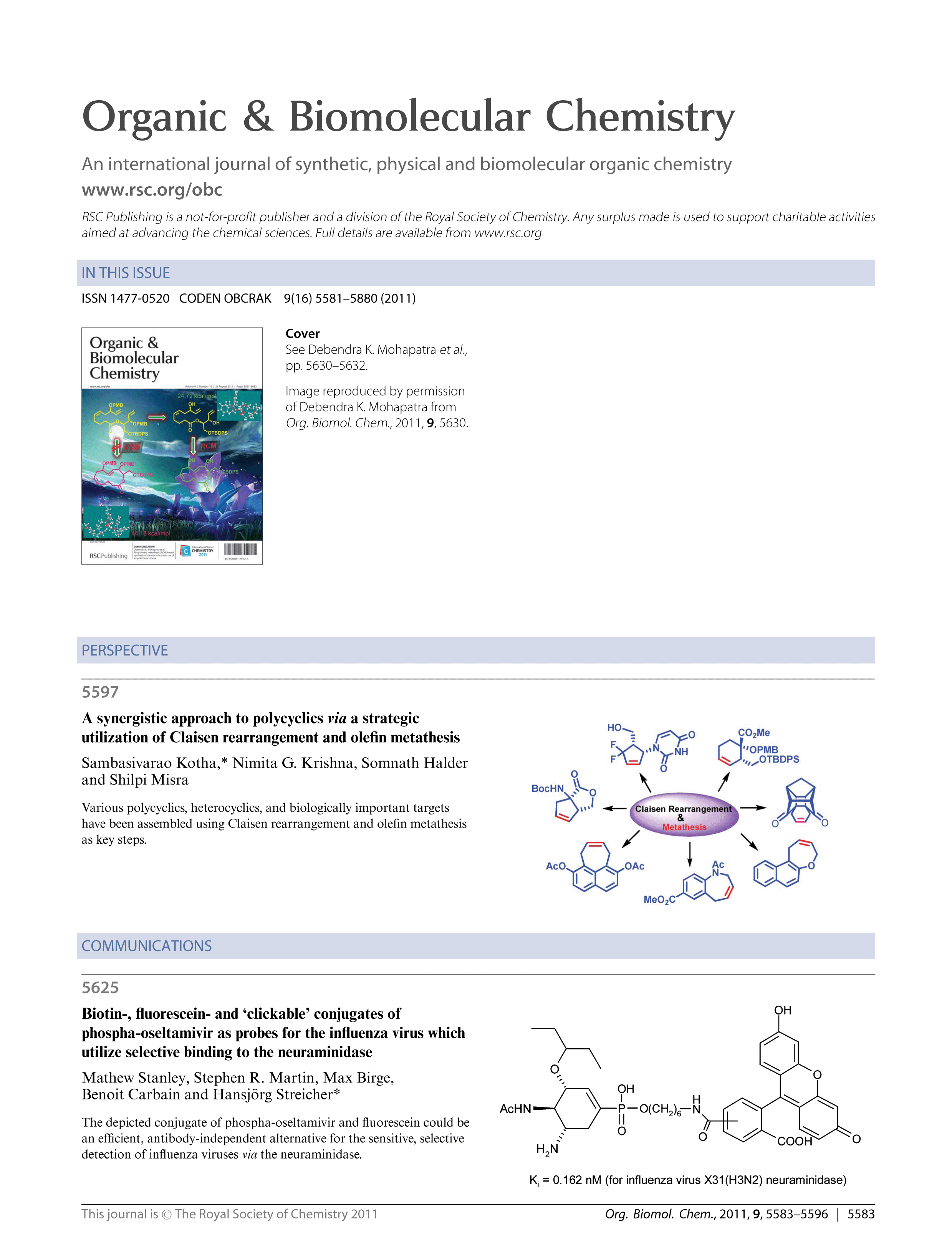 Contents list Organic & Biomolecular Chemistry (RSC Publishing)