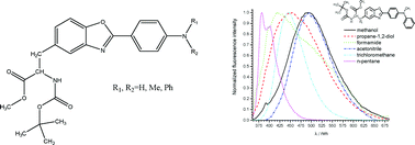 Graphical abstract: Influence of substituents on the nitrogen atom of 3-[2-(4-aminophenyl)benzoxazol-5-yl]alanine derivatives on their photophysical properties - solvatochromic studies