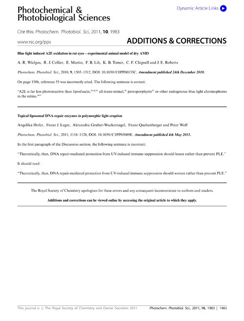 Additions and corrections published in 2011
