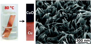 Graphical abstract: One-pot alkaline vapor oxidation synthesis and electrocatalytic activity towards glucose oxidation of CuO nanobelt arrays