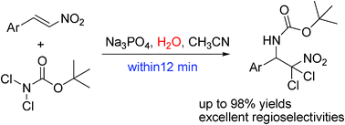 Graphical abstract: Na3PO4-catalyzed aminochlorination reaction of β-nitrostyrenes in water