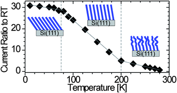 Graphical abstract: Structure Matters: Correlating temperature dependent electrical transport through alkyl monolayers with vibrational and photoelectron spectroscopies