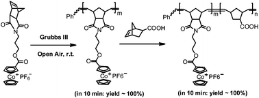 Graphical abstract: Preparation of cationic cobaltocenium polymers and block copolymers by “living” ring-opening metathesis polymerization