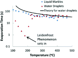 Graphical abstract: Liquid marbles as thermally robust droplets: coating-assisted Leidenfrost-like effect