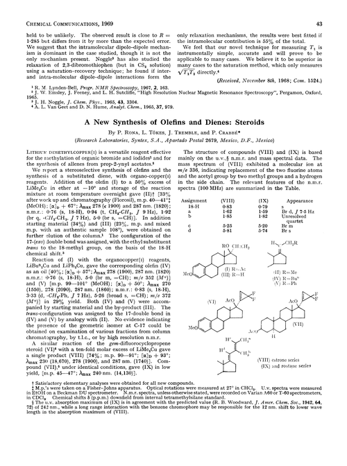 A new synthesis of olefins and dienes: steroids