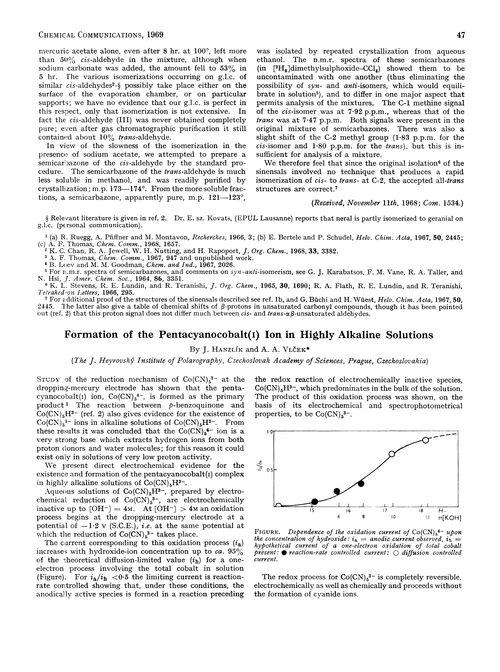 Formation of the pentacyanocobalt(I) ion in highly alkaline solutions