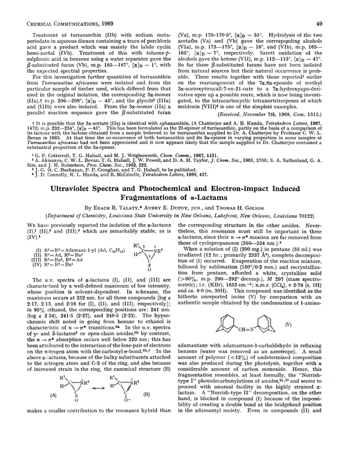 Ultraviolet spectra and photochemical and electron-impact induced fragmentations of α-lactams