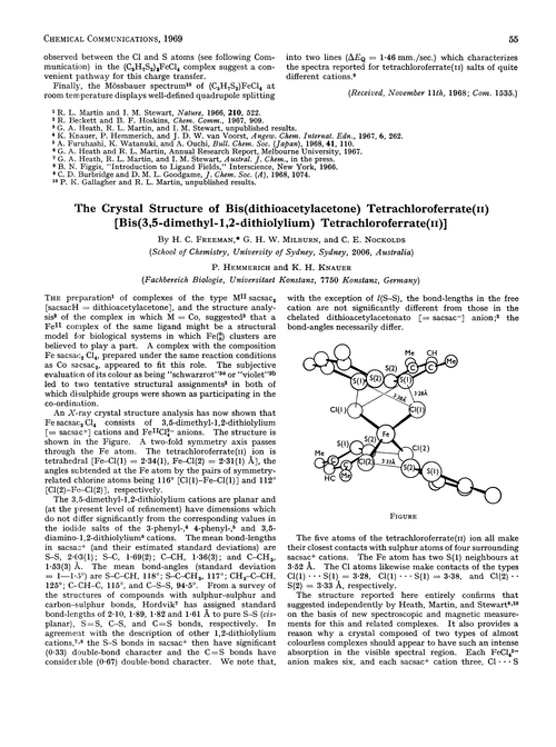 The crystal structure of bis(dithioacetylacetone) tetrachloroferrate(II)[bis(3,5-dimethyl-1,2-dithiolylium) tetrachloroferrate(II)]