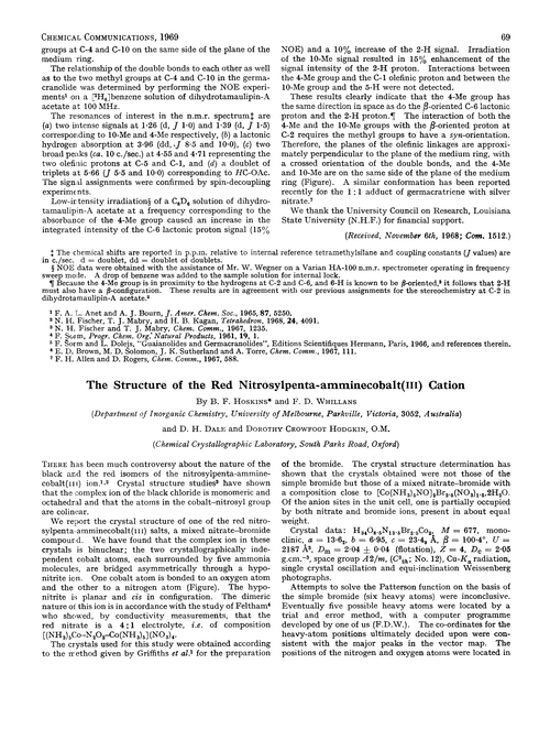 The structure of the red nitrosylpenta-amminecobalt(III) cation