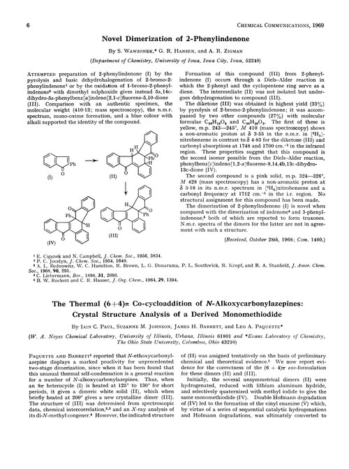 The thermal (6 + 4)π co-cycloaddition of N-alkoxycarbonylazepines: crystal structure analysis of a derived monomethiodide