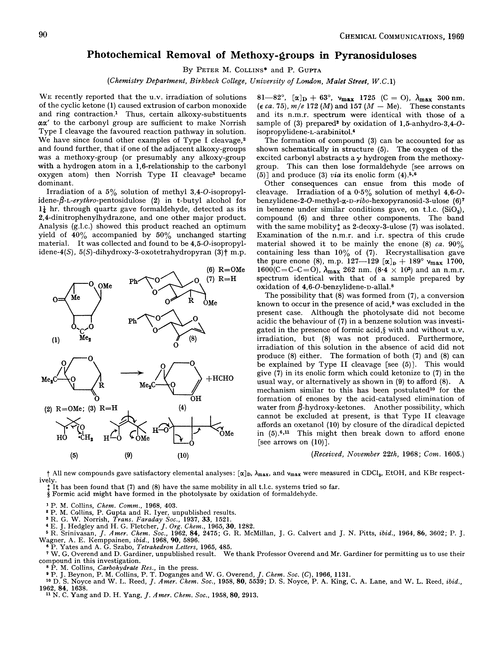 Photochemical removal of methoxy-groups in pyranosiduloses