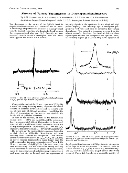 Absence of valence tautomerism in dicyclopentadienylmercury