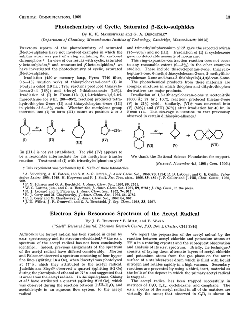 Electron spin resonance spectrum of the acetyl radical