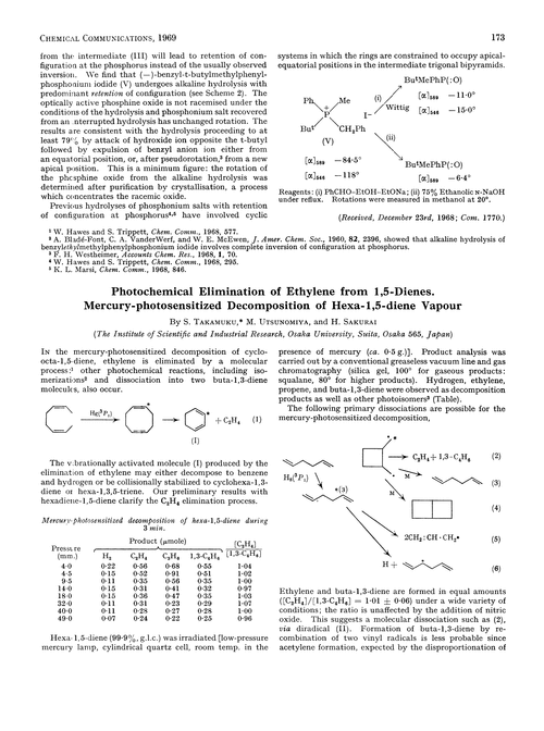 Photochemical elimination of ethylene from 1,5-dienes. Mercury-photosensitized decomposition of hexa-1,5-diene vapour