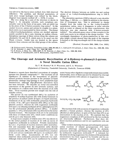 The cleavage and aromatic recyclization of 4-hydroxy-6-phenacyl-2-pyrone. A novel metallic cation effect
