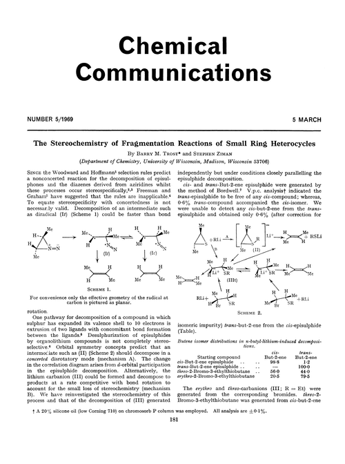The stereochemistry of fragmentation reactions of small ring heterocycles