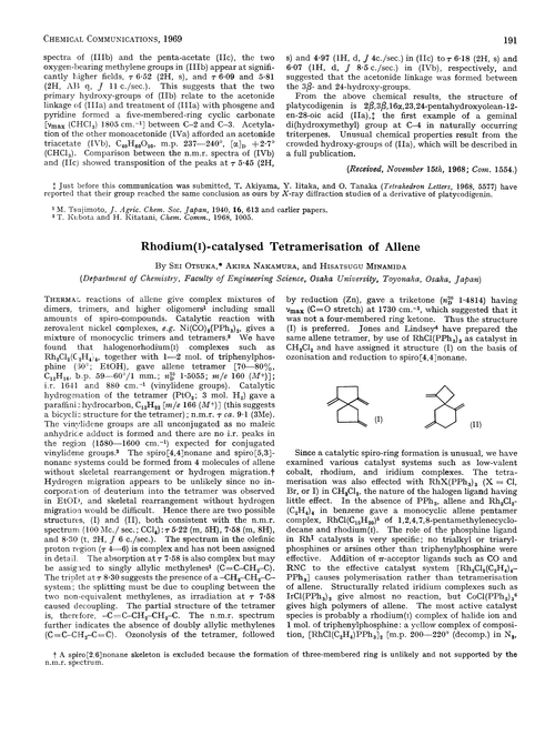 Rhodium(I)-catalysed tetramerisation of allene