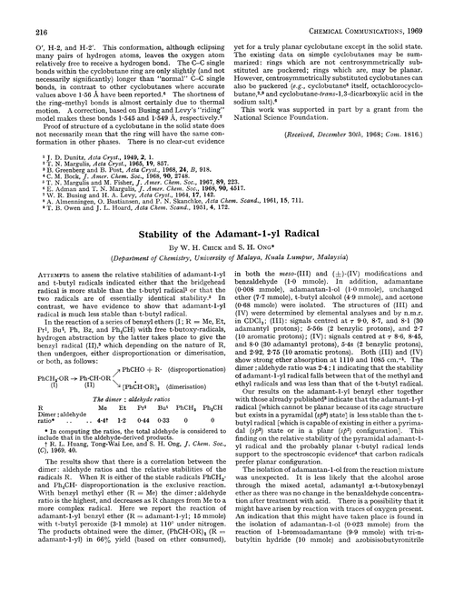 Stability of the adamant-1-yl radical