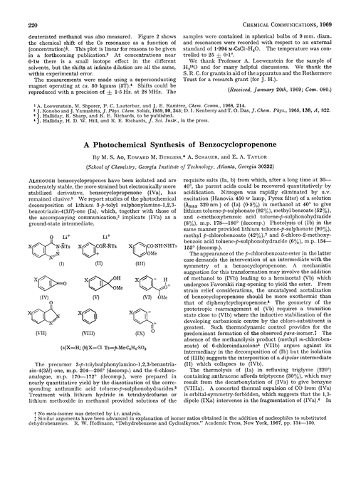 A photochemical synthesis of benzocyclopropenone