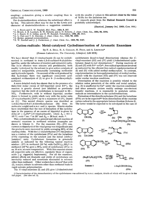 Cation-radicals: metal-catalysed cyclodimerisation of aromatic enamines