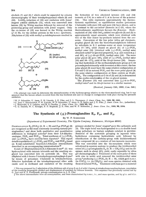 The synthesis of (±)-prostaglandins E2, F2α and F2β