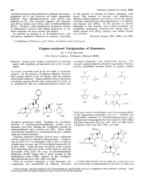 Copper-catalysed oxygenation of enamines