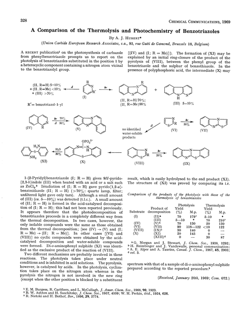 A comparison of the thermolysis and photochemistry of benzotriazoles