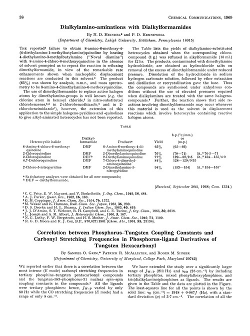 Correlation between phosphorus–tungsten coupling constants and carbonyl stretching frequencies in phosphorus-ligand derivatives of tungsten hexacarbonyl