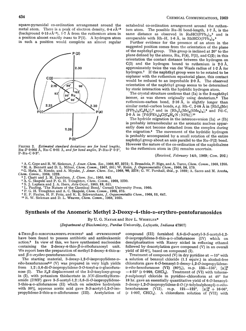 Synthesis of the anomeric methyl 2-deoxy-4-thio-D-erythro-pentofuranosides