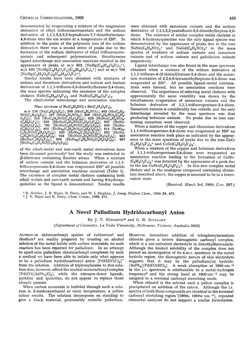 A novel palladium hydridocarbonyl anion