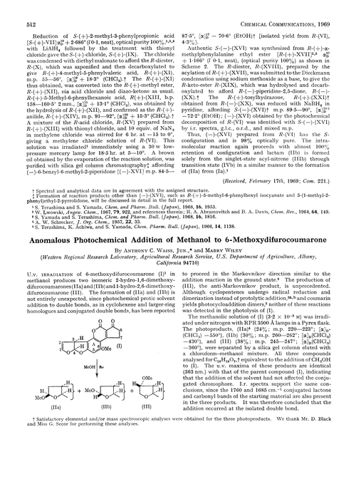 Anomalous photochemical addition of methanol to 6-methoxydifurocoumarone