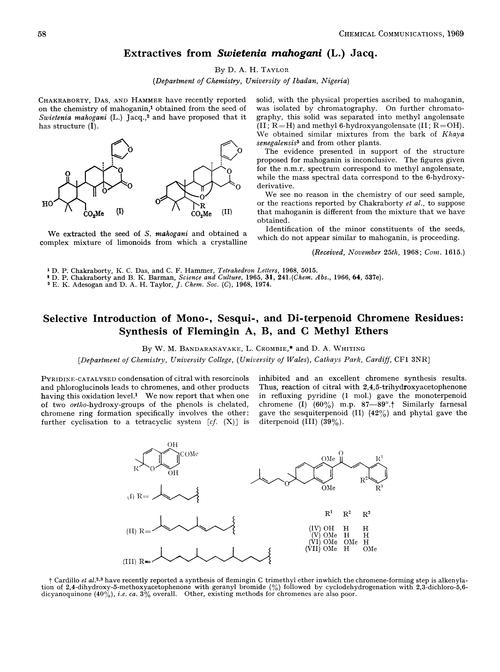 Selective introduction of mono-, sesqui-, and di-terpenoid chromene residues: synthesis of flemingin A, B, and C methyl ethers