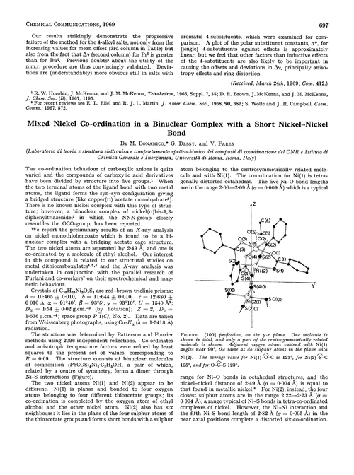 Mixed nickel co-ordination in a binuclear complex with a short nickel–nickel bond