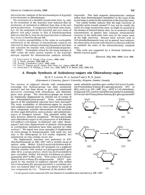 A simple synthesis of azidodeoxy-sugars via chlorodeoxy-sugars