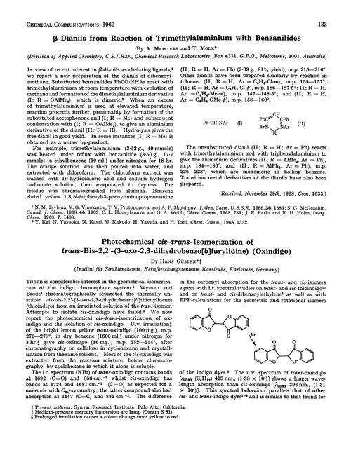 B Dianils From Reaction Of Trimethylaluminium With Benzanilides Journal Of The Chemical Society D Chemical Communications Rsc Publishing