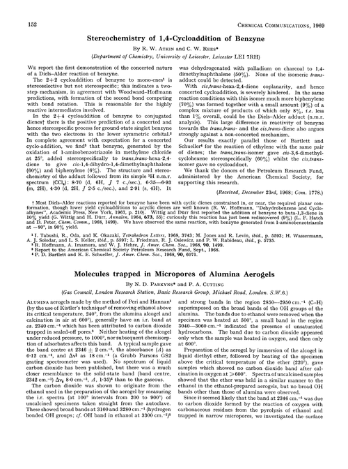 Molecules trapped in micropores of alumina aerogels