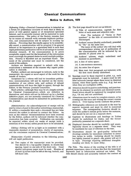 Notice to the authors, 1970