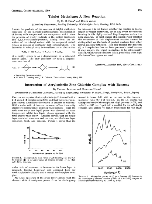 Interaction of acrylonitrile–zinc chloride complex with benzene