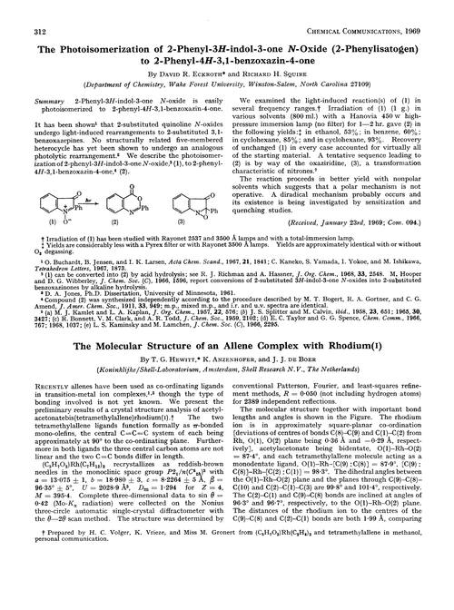 The molecular structure of an allene complex with rhodium(I)