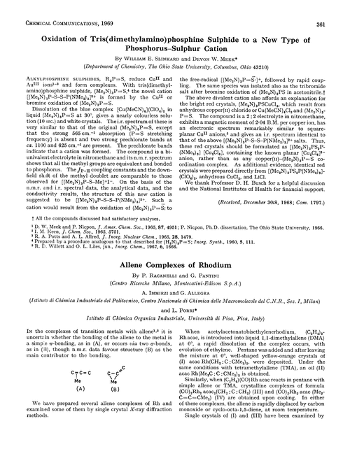 Oxidation of tris(dimethylamino)phosphine sulphide to a new type of phosphorus–sulphur cation