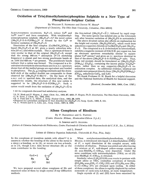 Allene complexes of rhodium