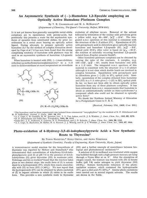 An asymmetric synthesis of (–)-humulene 1,2-epoxide employing an optically active humulene–platinum complex