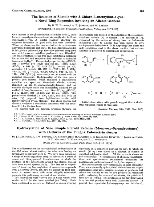 The Reaction Of Skatole With 3 Chloro 3 Methylbut 1 Yne A Novel Ring Expansion Involving An Allenic Carbene Journal Of The Chemical Society D Chemical Communications Rsc Publishing