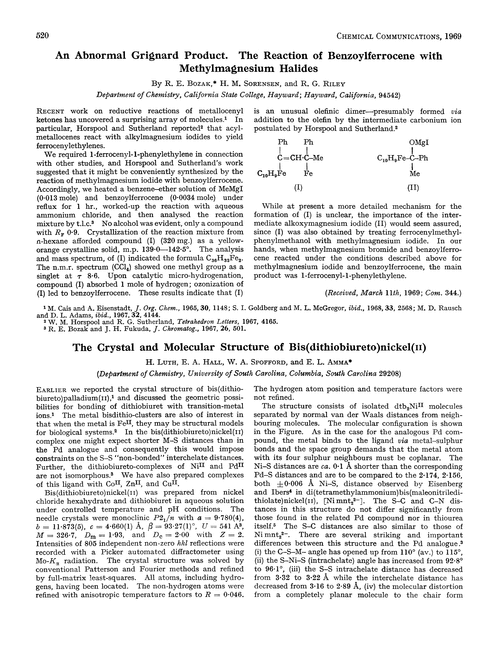 An abnormal Grignard product. The reaction of benzoylferrocene with methylmagnesium halides