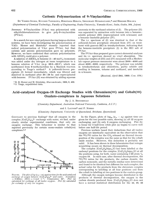 Acid-catalysed oxygen-18 exchange studies with chromium(III) and cobalt(III) oxalato-complexes in aqueous solutions
