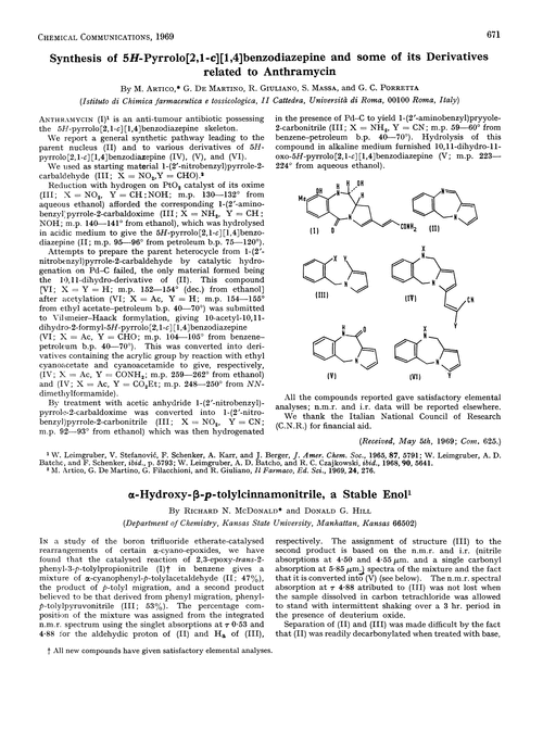 Synthesis of 5H-pyrrolo[2,1-c][1,4]benzodiazepine and some of its derivatives related to anthramycin