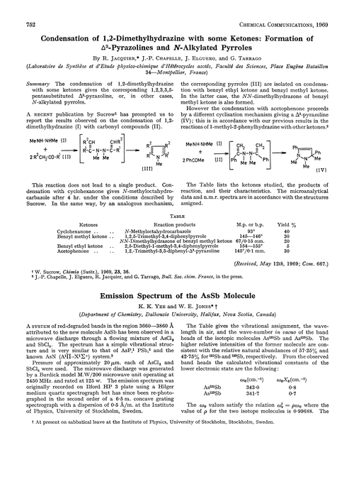 Emission spectrum of the AsSb molecule
