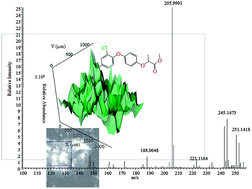 Graphical abstract: Matrix-assisted laser desorption/ionization mass spectrometric analysis of herbicides in dication-containing organic crystals