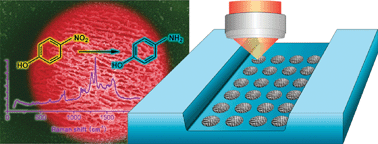 Graphical abstract: On-chip fabrication of silver microflower arrays as a catalytic microreactor for allowing in situSERS monitoring